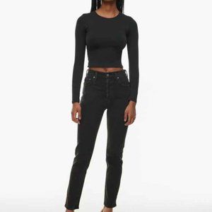 Denim Forum Yoko High Rise Slim, Black Size 25